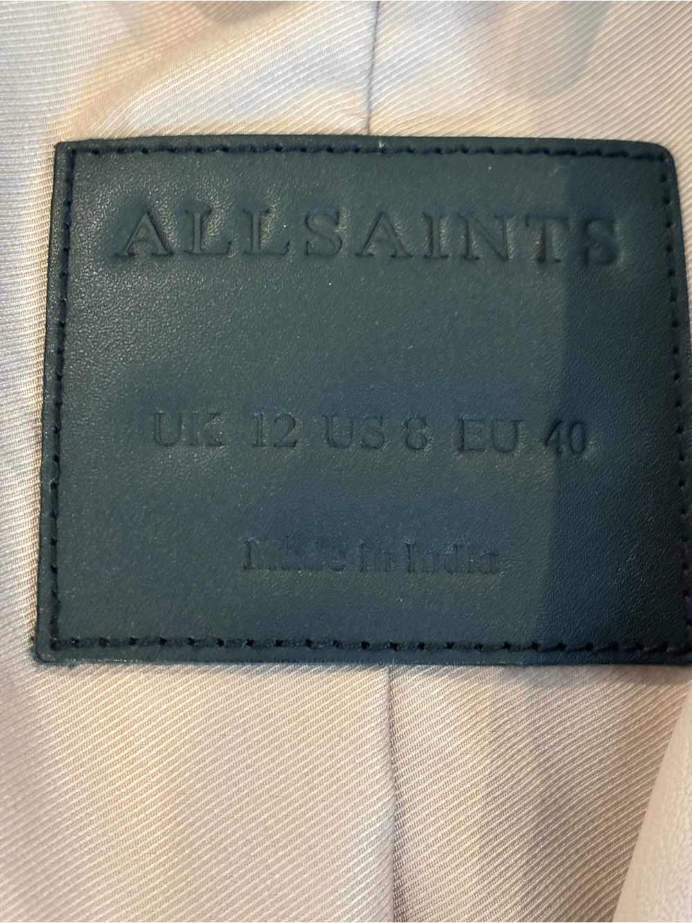 AllSaints Elora Cropped Leather Biker Jacket in Misty Pink Women Size 8 - Picture 5 of 7